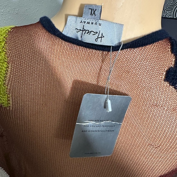 Hanifa Navy and Lime Abstract Maxi Dress - Picture 8 of 8